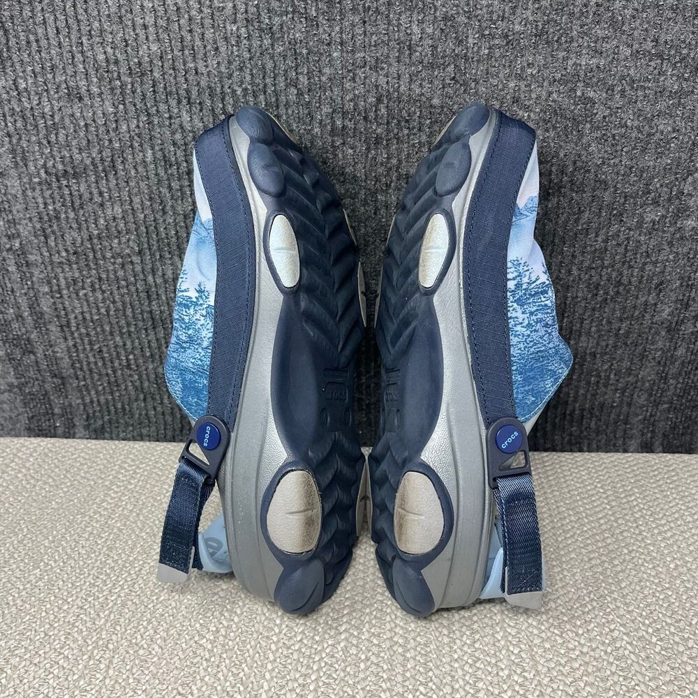 Crocs x Busch Light All Terrain Clog Slip Ons Blue Plaid Mens Size 12 US - Picture 6 of 8